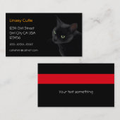Carte De Visite Chat noir dans l'obscurité (Devant / Derrière)