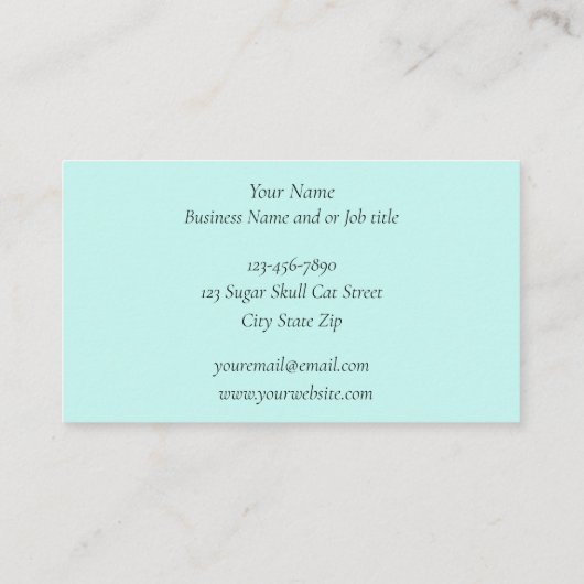 Carte De Visite Chat noir de Sugar (Dos)