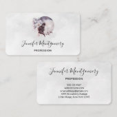 Carte De Visite Chat noir devant une Pleine lune magique (Devant / Derrière)