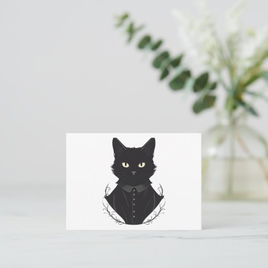 Carte De Visite Chat noir enchanté de Salem (Debout devant)