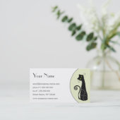 Carte De Visite Chat noir gai (Debout devant)