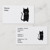 Carte De Visite Chat noir mignon (Devant / Derrière)