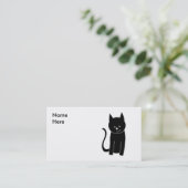 Carte De Visite Chat noir mignon (Debout devant)