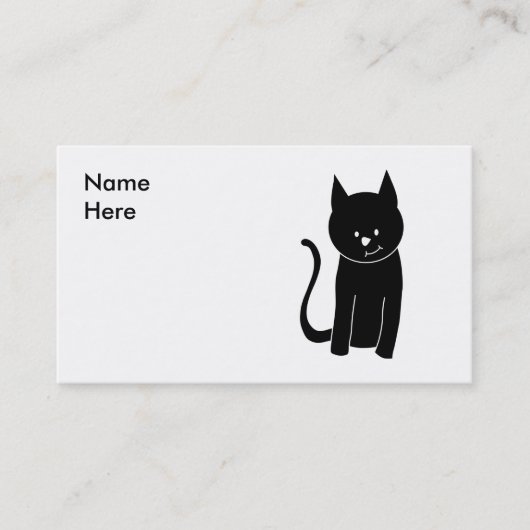 Carte De Visite Chat noir mignon (Devant)