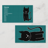 Carte De Visite Chat noir mignon (Devant / Derrière)
