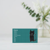 Carte De Visite Chat noir mignon (Debout devant)