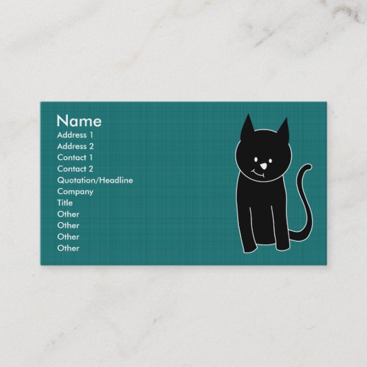 Carte De Visite Chat noir mignon (Devant)