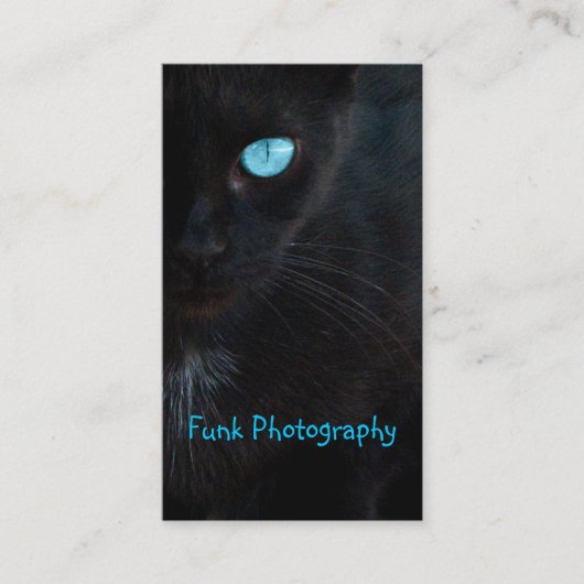 Carte De Visite Chat noir observé par bleu de BLUB (Devant)