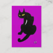 Carte De Visite CHAT NOIR, Papier perle violet violet (Dos)