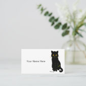Carte De Visite Chat noir personnalisable (Debout devant)