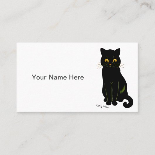 Carte De Visite Chat noir personnalisable (Devant)