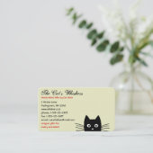 Carte De Visite Chat Noir qui Épie (Debout devant)