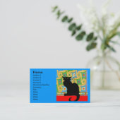 Carte De Visite Chat noir sur Abstrait (Debout devant)
