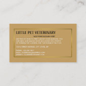 Carte De Visite Chat noir, Vétérinaire, Service vétérinaire (Dos)