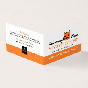 Carte De Visite Chat orange, Vétérinaire, Vétérinaire Détaillé