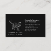Carte De Visite Chat Polygonal Moderne Noir (Dos)