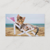 Carte De Visite Chat reposant sur une chaise longue (Dos)
