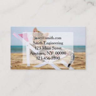 Carte De Visite Chat reposant sur une chaise longue