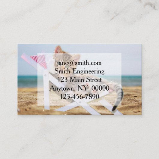 Carte De Visite Chat reposant sur une chaise longue (Devant)