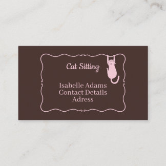 Carte De Visite Chat rigolo assis