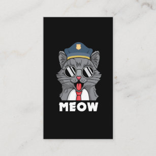 Carte De Visite Chat shérif de l'officier de police de Meow Amoure