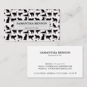 Carte De Visite Chat Silhouette pour animaux de compagnie (Devant / Derrière)