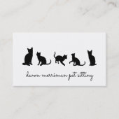 Carte De Visite Chat Silhouette pour animaux de compagnie (Devant)