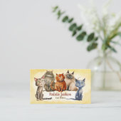 Carte De Visite Chat Sitter - Adorable Chats Aquarelle (Debout devant)