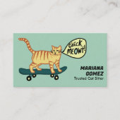 Carte De Visite Chat Sitter mange Check Meowt Kittens Chats Vis (Devant)