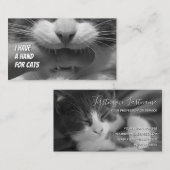Carte De Visite Chat sitters drôle de chat soin animal de compagni (Devant / Derrière)