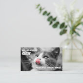 Carte De Visite Chat sitters drôle soin chat service de soins pour (Debout devant)