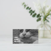 Carte De Visite Chat sitters drôle soin chat service de soins pour (Debout devant)