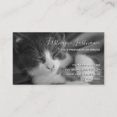 Carte De Visite Chat sitters drôle soin chat service de soins pour (Dos)