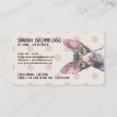 Carte De Visite Chat sphynx canadien motif à points (Dos)