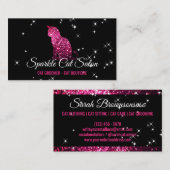 Carte De Visite Chat Starlust Glitz Glam Rose (Devant / Derrière)