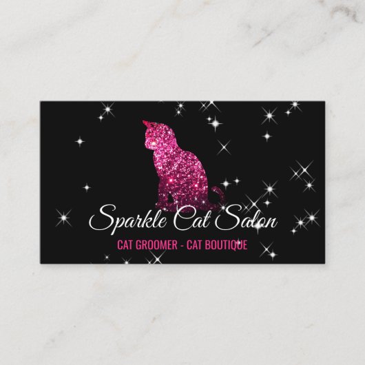 Carte De Visite Chat Starlust Glitz Glam Rose (Devant)
