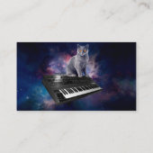 Carte De Visite Chat sur synthétiseur dans l'espace (Dos)