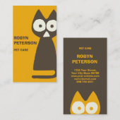 Carte De Visite Chat symbolique de triangle Brown d'orange (Devant / Derrière)