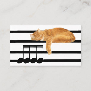 Carte De Visite Chat tigré musical de minou