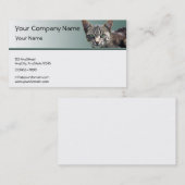 Carte De Visite Chat tigré rayé avec les yeux verts sur le (Devant / Derrière)