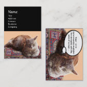 CARTE DE VISITE CHAT TURQUE EN MÉDITATION TRANSCENDENTALE (Devant / Derrière)