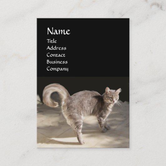 CARTE DE VISITE CHAT TURQUE MONOGRAMME (Devant)