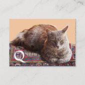 CARTE DE VISITE CHAT TURQUE SUR L'ANCIEN MONOGRAMME DE MOQUETTE (Dos)