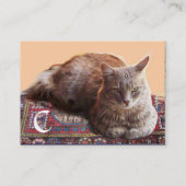 CARTE DE VISITE CHAT TURQUE SUR L'ANCIEN MONOGRAMME DE MOQUETTE (Dos)
