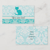 Carte De Visite Chat turquoise (Devant / Derrière)