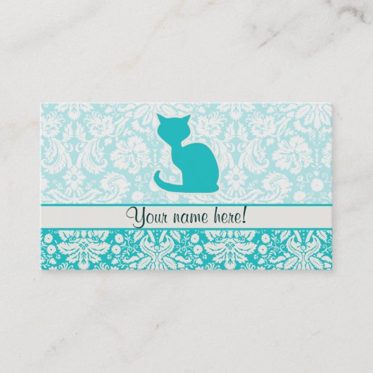 Carte De Visite Chat turquoise (Devant)