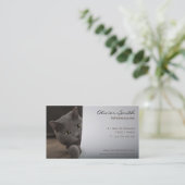 Carte de visite chat, vétérinaire (Debout devant)