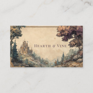 Carte De Visite Château de Conte de Fées de Livre Ancien Arbre Vio