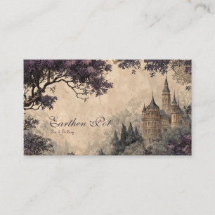Carte De Visite Château de conte de fées gothique arbre violet vin