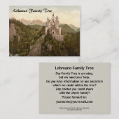 Carte De Visite Château de Neuschwanstein, Bavière, Allemagne (Devant / Derrière)